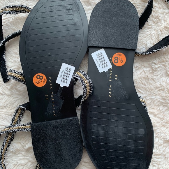SOLD Zara Trafaluc Lace Up Chain Sandals - Picture 8 of 8